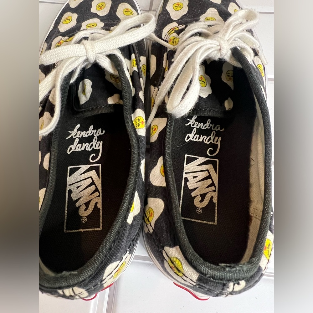 Vans Kendra Dandy Black and White Egg Print Shoes - Picture 5 of 7